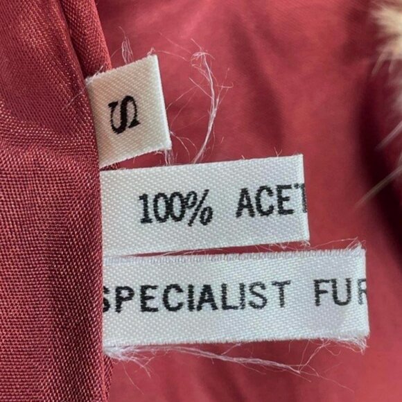 Vintage Real Rabbit Fur Coat Jacket Brown Women S Mobwife Glam Korea Pea Coat - Picture 5 of 5